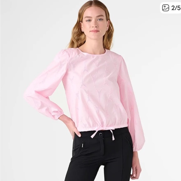 Karl Lagerfeld Pink Blouse with Cutout Design - Picture 2 of 5
